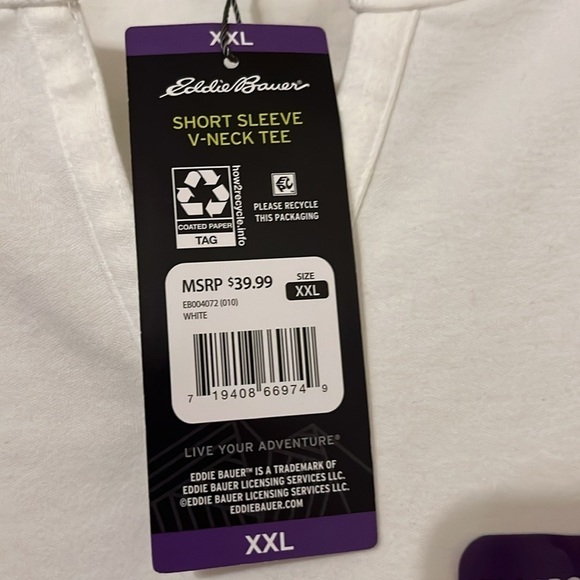 Eddie Bauer short sleeve V-neck tee. Size XXL brand new with tags. - Picture 6 of 6